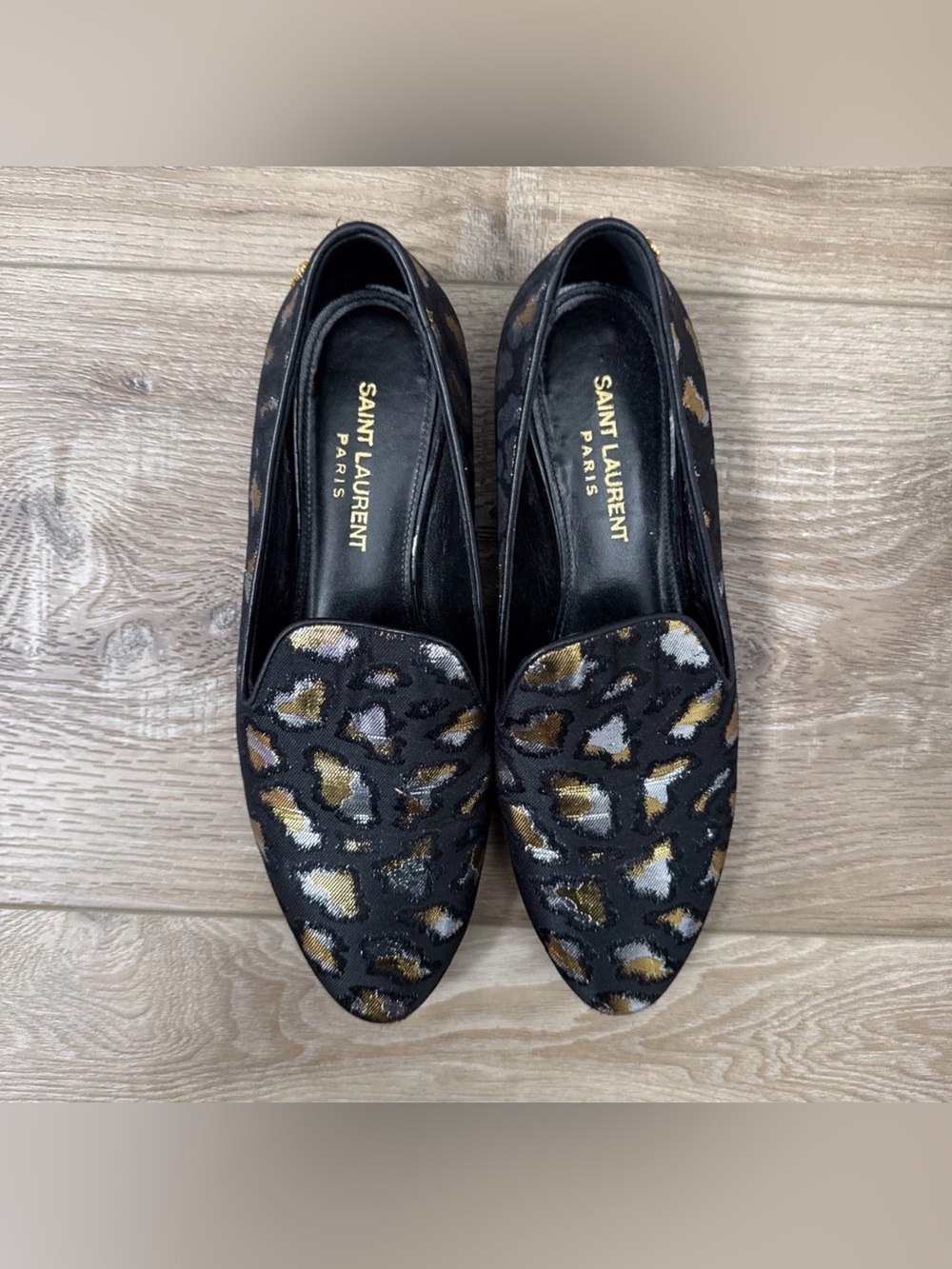 Saint Laurent Glitch Leopard Jacquard Loafer EU37.5/US7.5 - Picture 5 of 8
